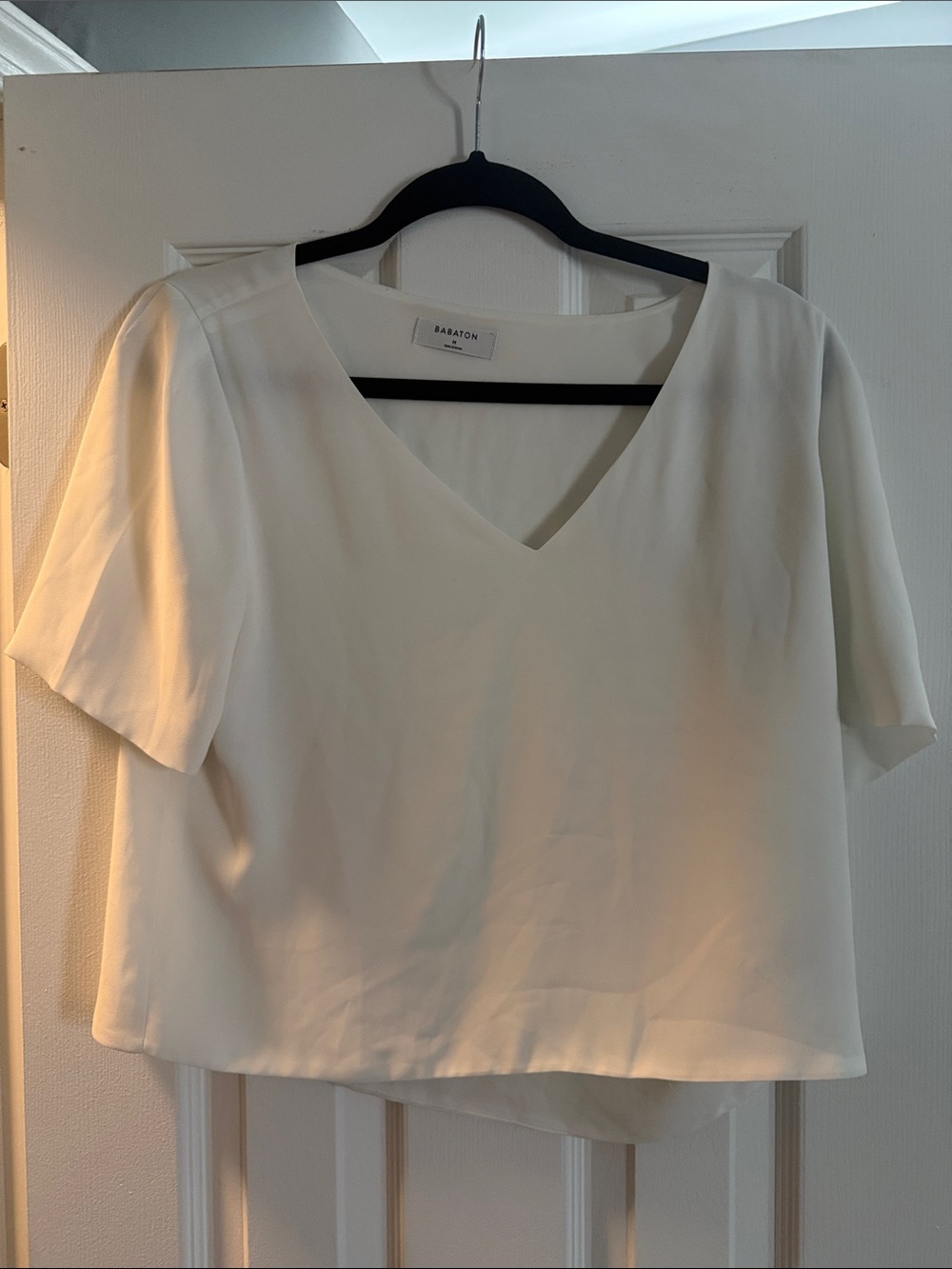 Babaton white Short Sleeve Blouse